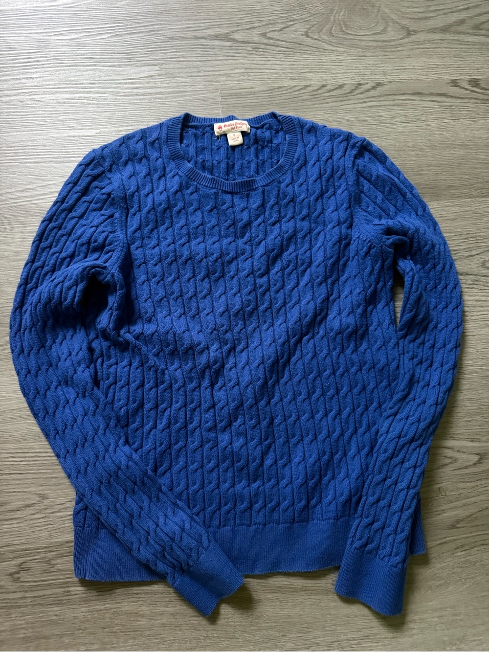 Brooks Brothers Cable Crewneck Sweater in Bright Blue